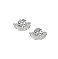 Sohi Women's Embellished Fan Drop Earrings