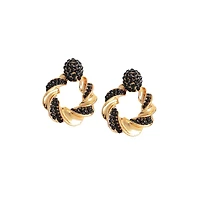 Sohi Women's Gold Twisted Drop Earrings