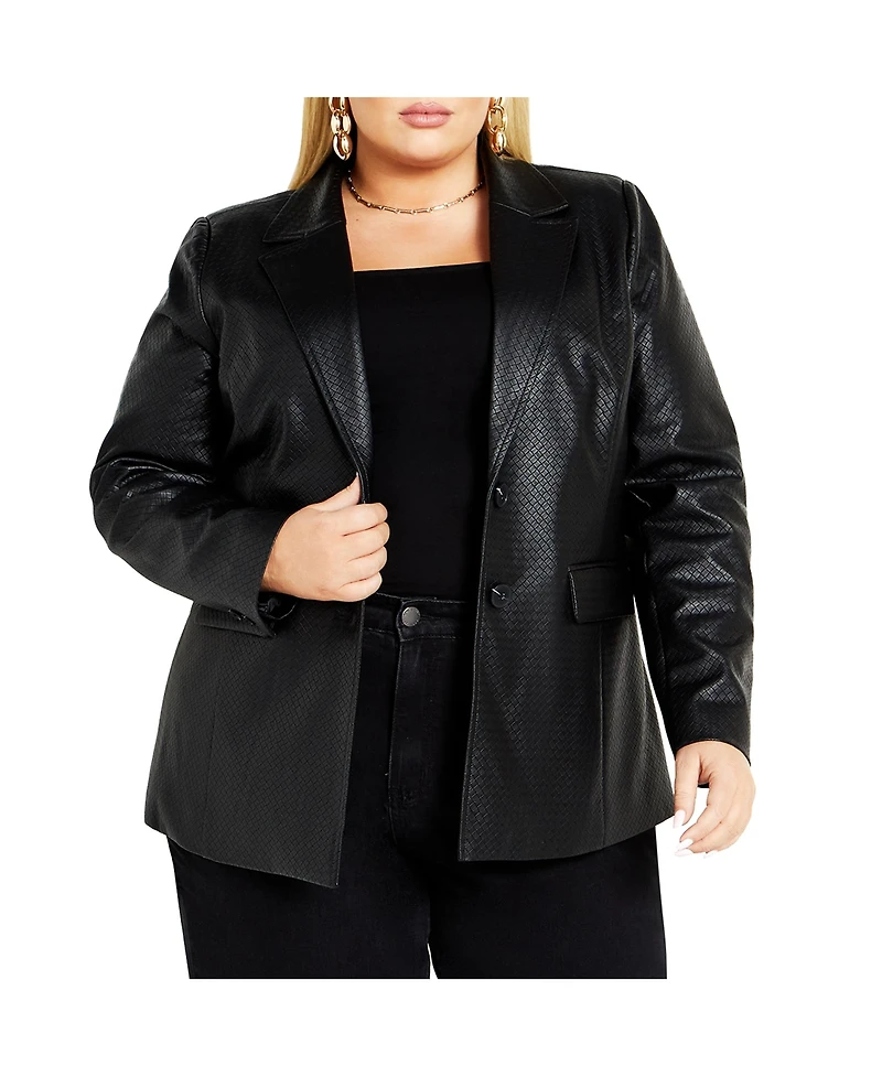 City Chic Plus Size Fallon Faux Leather Jacket