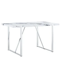 Streamdale 55" Faux Marble Dining Table for 4, Easy Assembly