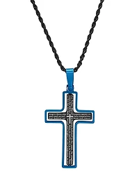 Steeltime Men's Two-Tone Stainless Steel "Our Father" English Prayer Spinner Cross 24" Pendant Necklace