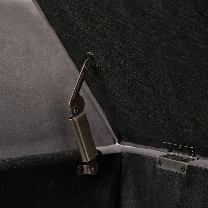 Streamdale Furniture 51.5" Bed Bench With Storage Grey Velvet