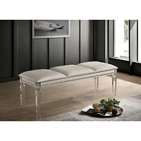 Simplie Fun Solid Wood Bench with Crystal Accent