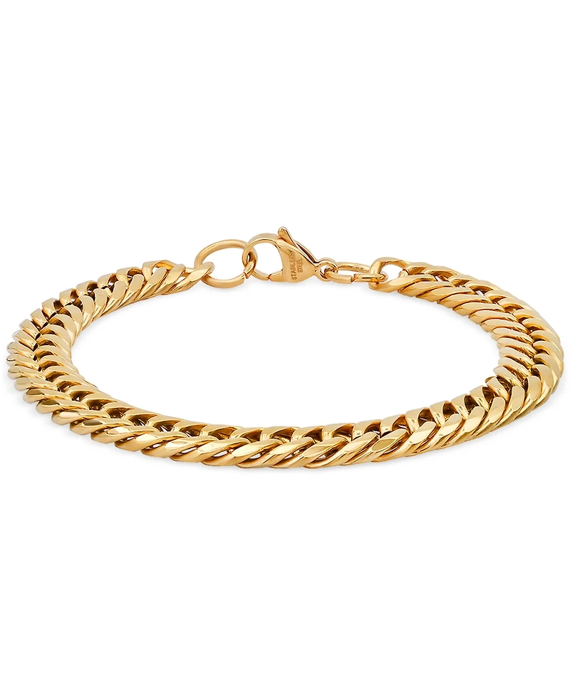 Steeltime Men's Stainless Steel Cuban Link Chain Bracelet