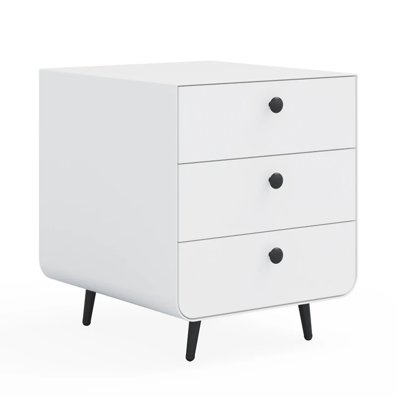 Simplie Fun 3-Drawer Steel Nightstand for Bedroom/Living Room