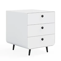 Simplie Fun 3-Drawer Steel Nightstand for Bedroom/Living Room