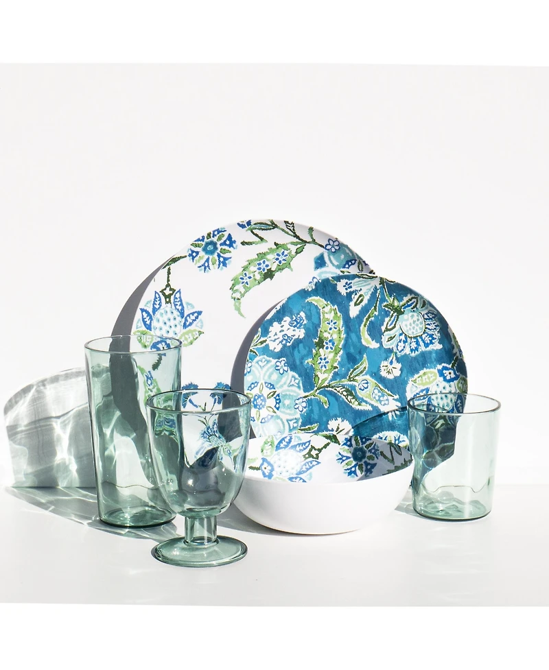 Abode Homewares Hana Ikat 10.5" Dinner Plates, Set of 6, Service for 6
