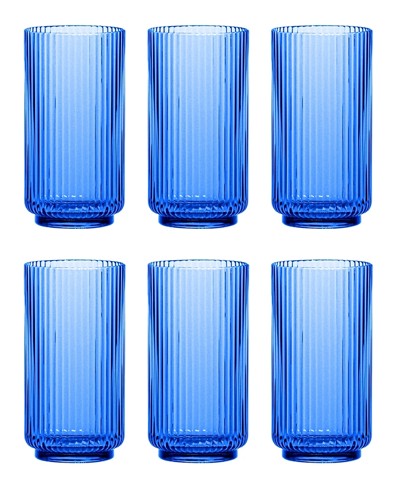 Abode Homewares Mesa Jumbo Cobalt Glasses, Set of 6