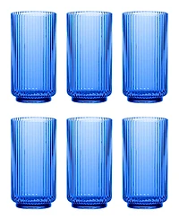Abode Homewares Mesa Jumbo Cobalt Glasses, Set of 6