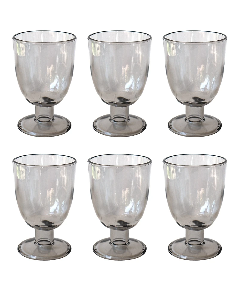 Abode Homewares Rustic Goblets Glasses, Set of 6