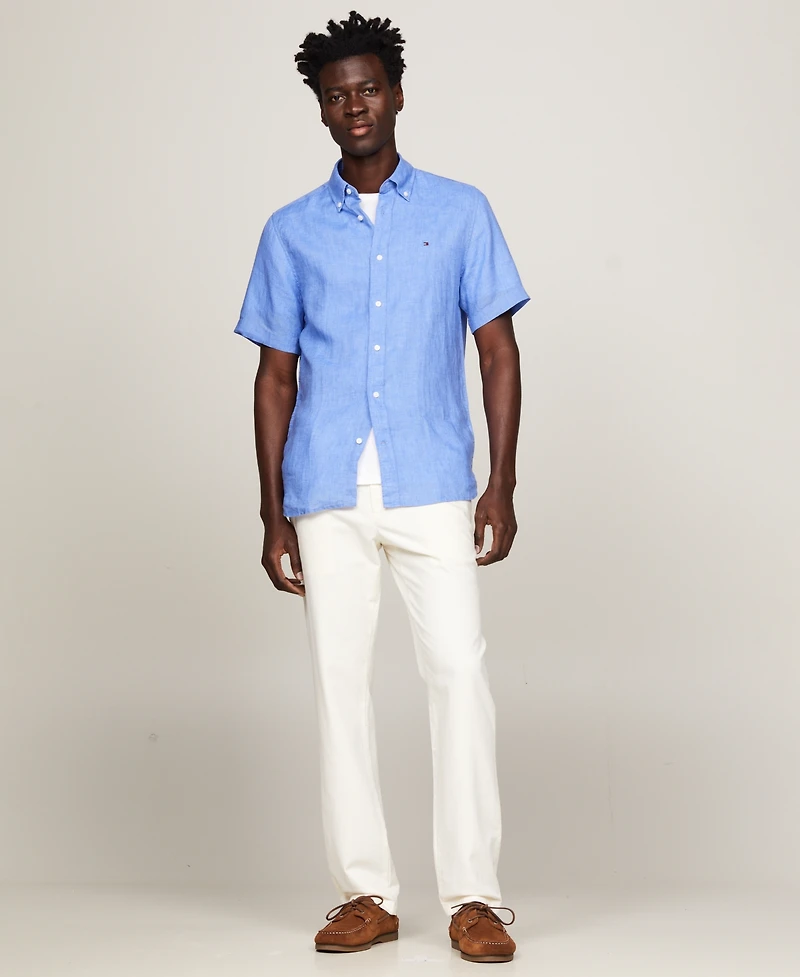 Tommy Hilfiger Men's Regular-Fit Linen Short-Sleeve Shirt