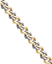 Blackjack Men's Cubic Zirconia Two-Tone Monaco Link Bracelet in Stainless Steel & Gold-Tone Ion-Plate