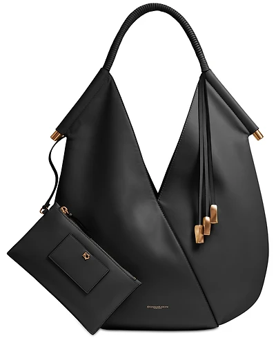 Donna Karan New York Baldwin Large Shoulder with Leather Wrapped Rounded Handle