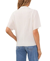 Vince Camuto Women's Textured High Neck Wide Sleeve Top