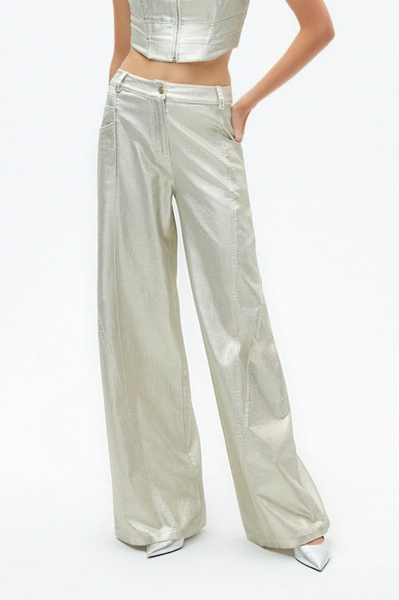 Women's Metallic Printed Pants