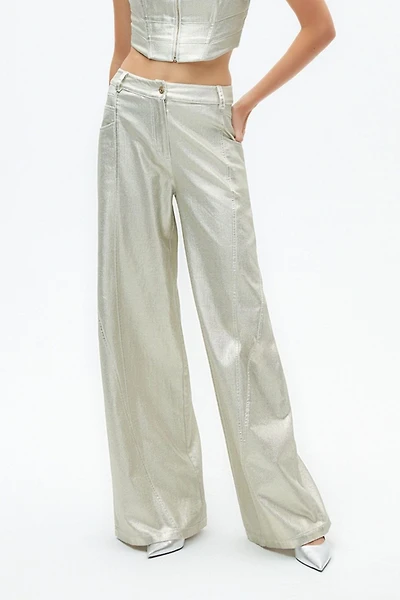 Women's Metallic Printed Pants