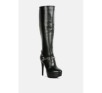 Nephele Studs Embellished Stiletto Calf Boots