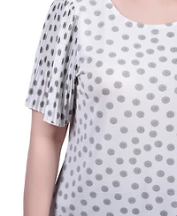 Ny Collection Petite Pleated-Sleeve Top