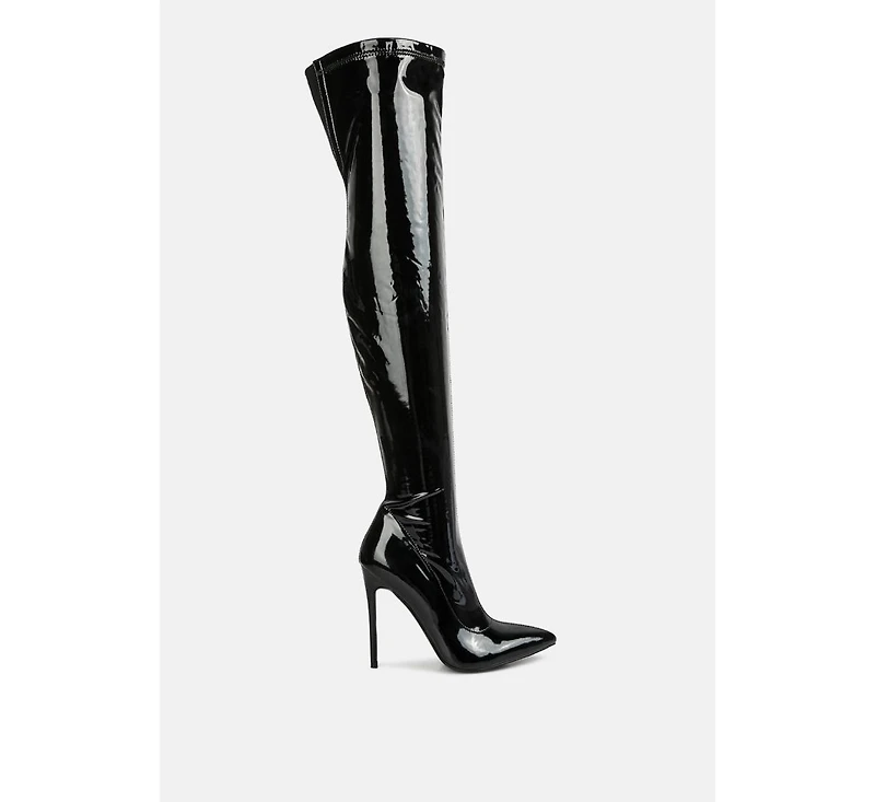 Riggle Long Patent Pu High Heel Boots
