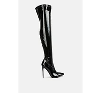 Riggle Long Patent Pu High Heel Boots