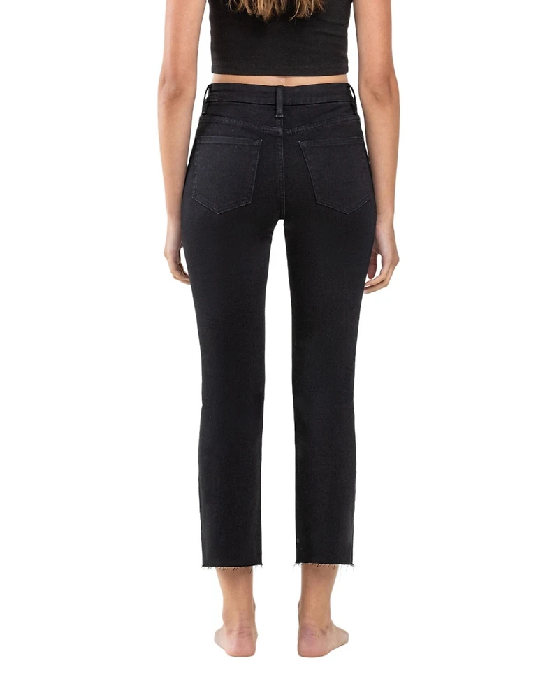 Vervet Women's High Rise Raw Hem Straight Jeans