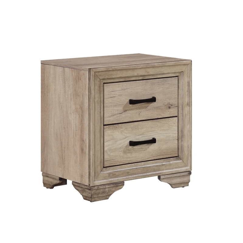 Streamdale Furniture Natural Finish Nightstand for Bed Side Table