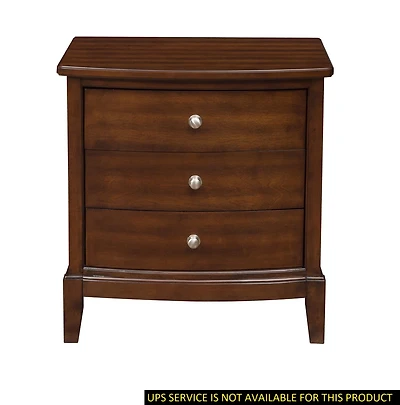 Streamdale 3-Drawer Nightstand in Dark Cherry Finish