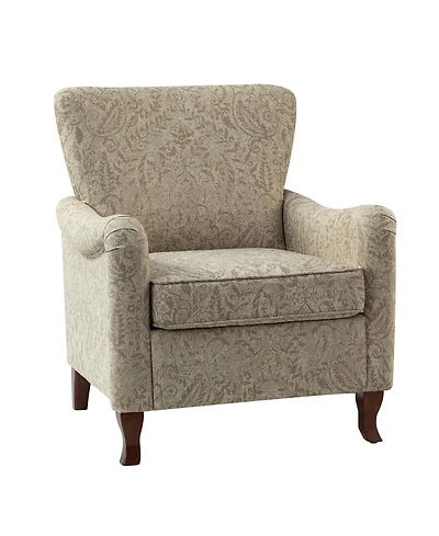 Ewert Comfy Floral Fabric Pattern Armchair with Wingback Design