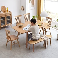 Streamdale Furniture Natural Oak Wood For Dining Bench Table Bench For Living Room