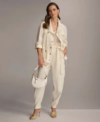 Donna Karan New York Womens Utility Jacket Belted Cargo Pants