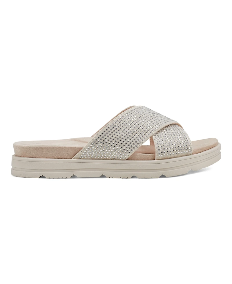 Easy Spirit Women's Shanya Crisscross Rhinestone Sandals