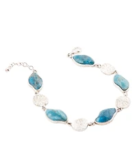 Barse Luna Genuine Blue Apatite Abstract Line Bracelet