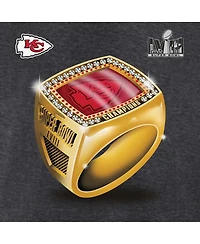 Men's Fanatics Heather Charcoal Kansas City Chiefs Super Bowl Lviii Champions Ring Season T-shirt