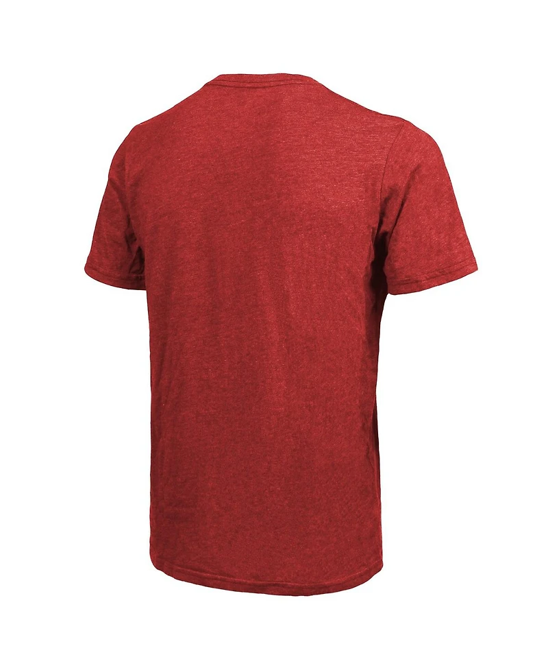 Men's Majestic Threads Scarlet San Francisco 49ers Super Bowl Lviii Tri-Blend T-shirt