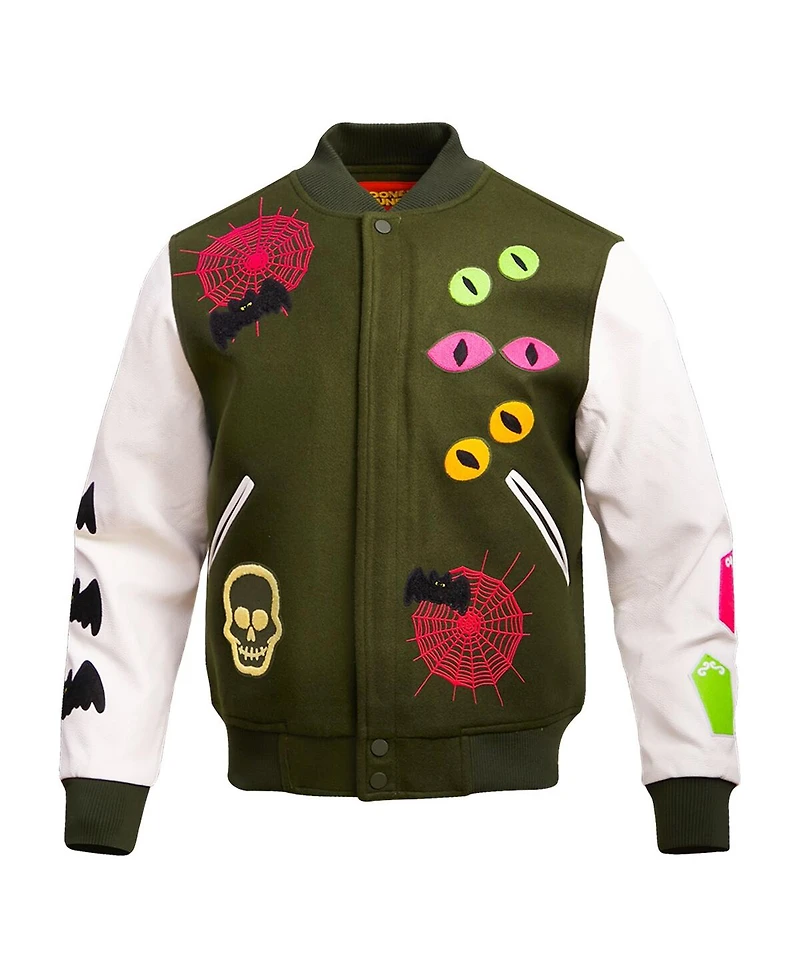 Men's Freeze Max Olive Looney Tunes Bugs Boogey Varsity Full-Snap Jacket