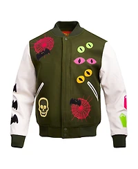Men's Freeze Max Olive Looney Tunes Bugs Boogey Varsity Full-Snap Jacket