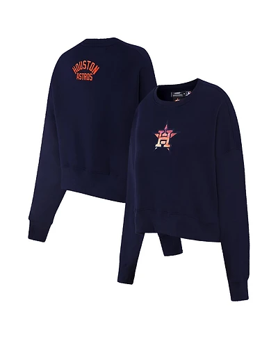 Women's Pro Standard Navy Houston Astros Painted Sky Pullover Sweatshirt
