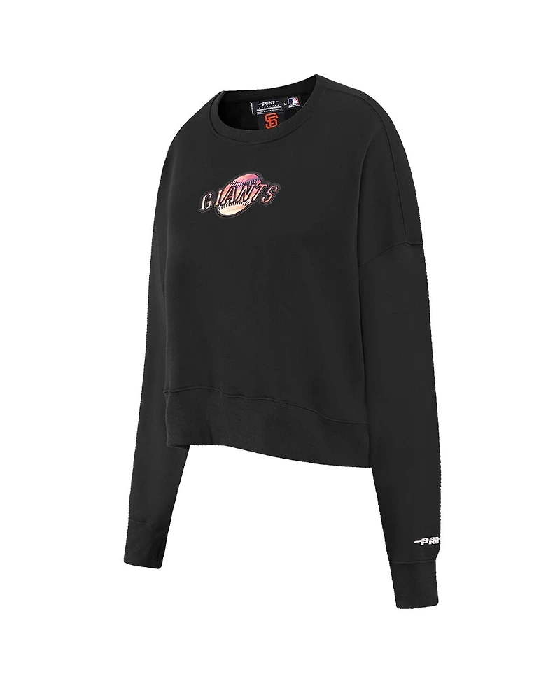 Women's Pro Standard Black San Francisco Giants Painted Sky Pullover Sweatshirt