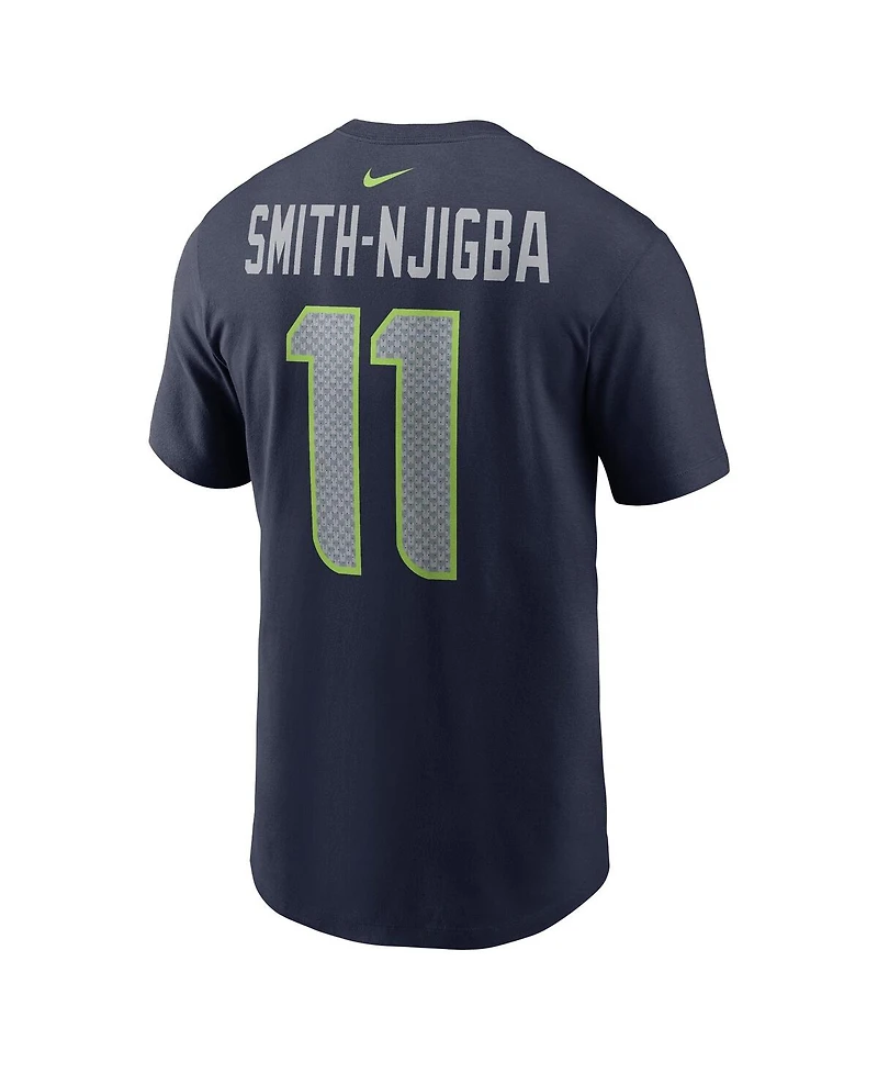 Men's Nike Jaxon Smith-Njigba Navy Seattle Seahawks 2023 Nfl Draft First Round Pick Player Name and Number T-shirt