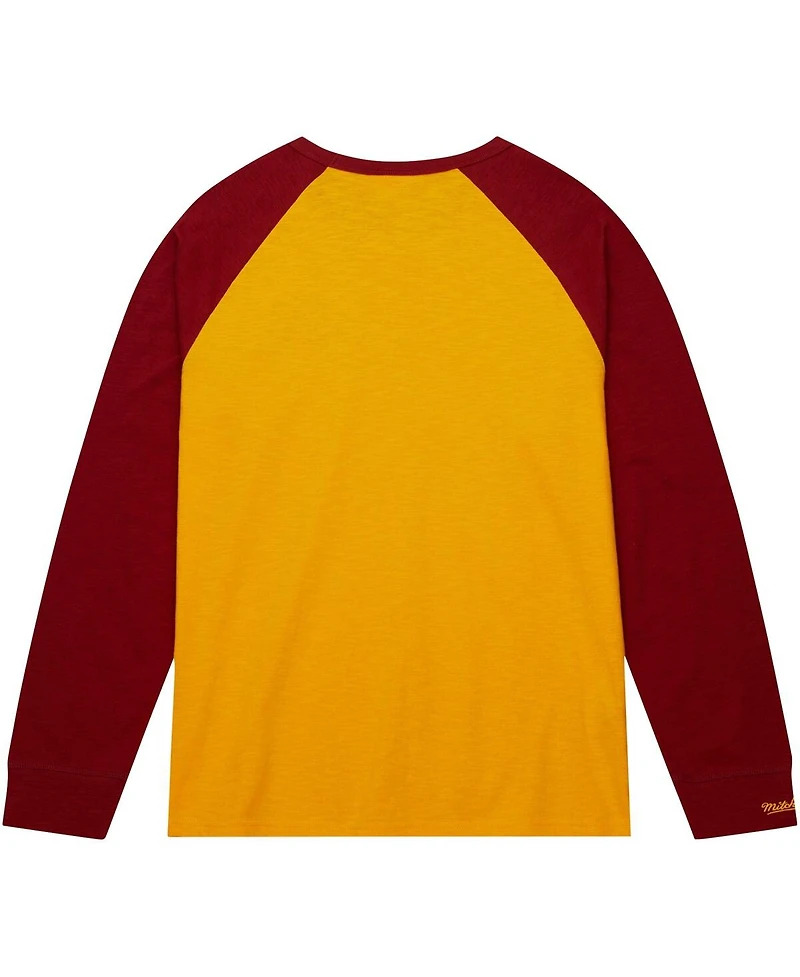 Men's Mitchell & Ness Gold Minnesota Golden Gophers Legendary Slub Raglan Long Sleeve T-shirt