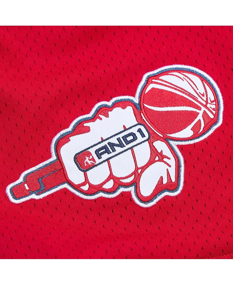 Men's Mitchell & Ness Red AND1 Mixtape Mesh Shorts