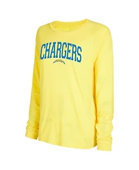 Women's Concepts Sport Royal, Gold Los Angeles Chargers Raglan Long Sleeve T-shirt and Shorts Lounge Set