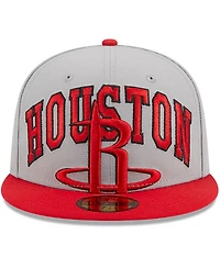 Men's New Era Gray, Red Houston Rockets Tip-Off Two-Tone 59FIFTY Fitted Hat
