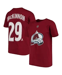 Big Boys Nathan MacKinnon Burgundy Colorado Avalanche Player Name and Number T-shirt