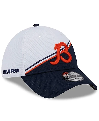 Men's New Era White, Navy Chicago Bears 2023 Sideline 39THIRTY Flex Hat