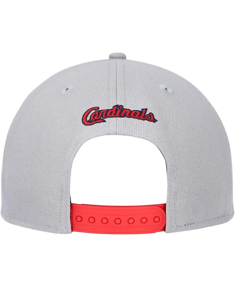 Men's New Era Gray, Red St. Louis Cardinals Band 9FIFTY Snapback Hat
