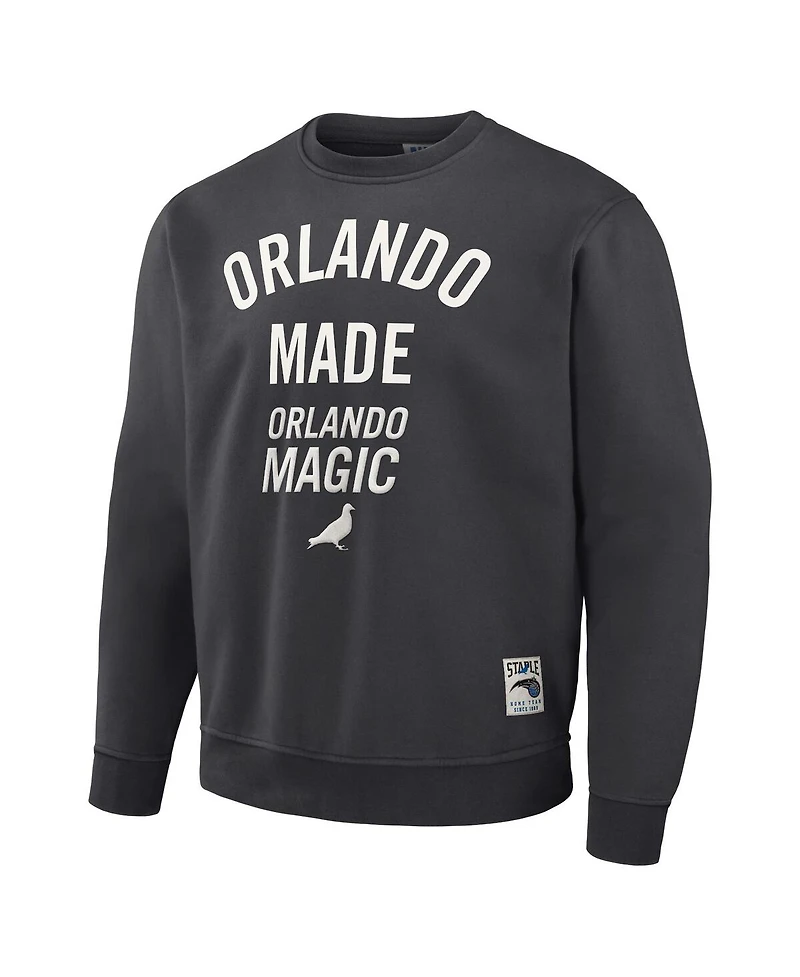 Men's Nba x Staple Anthracite Orlando Magic Plush Pullover Sweatshirt