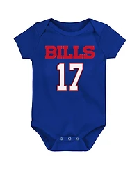 Baby Boys and Girls Josh Allen Royal Buffalo Bills Mainliner Player Name and Number Bodysuit