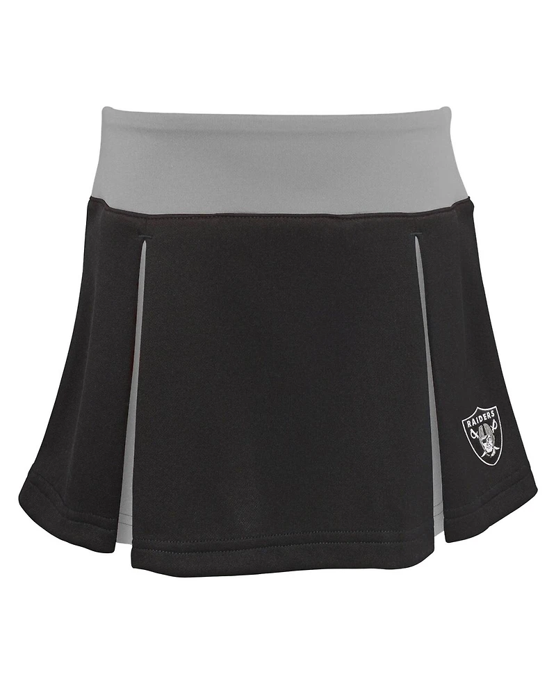 Girls Toddler Black Las Vegas Raiders Spirit Cheer Two-Piece Cheerleader Set with Bloomers