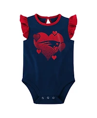 Baby Girls Navy, Red New England Patriots Spread the Love 2-Pack Bodysuit Set